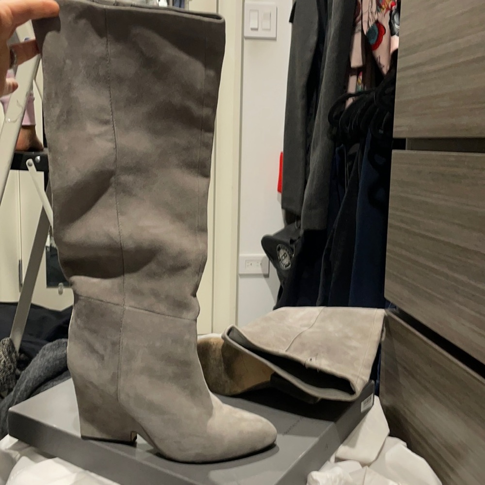 Grey suede boots